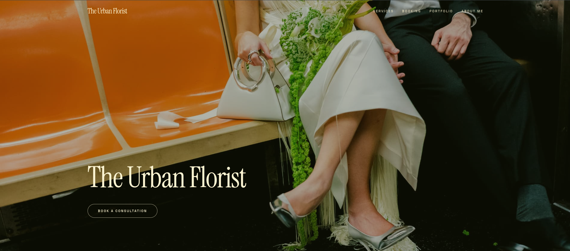 The Urban Florist website homepage